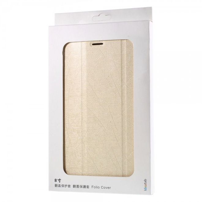 Samsung Galaxy Tab A 8.0 (T350) Leder Case mit seidenartiger Textur und Standfunktion - weiss