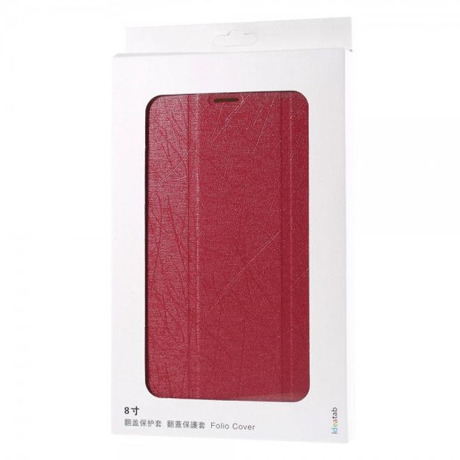 Samsung Galaxy Tab A 8.0 (T350) Leder Case mit seidenartiger Textur und Standfunktion - rot