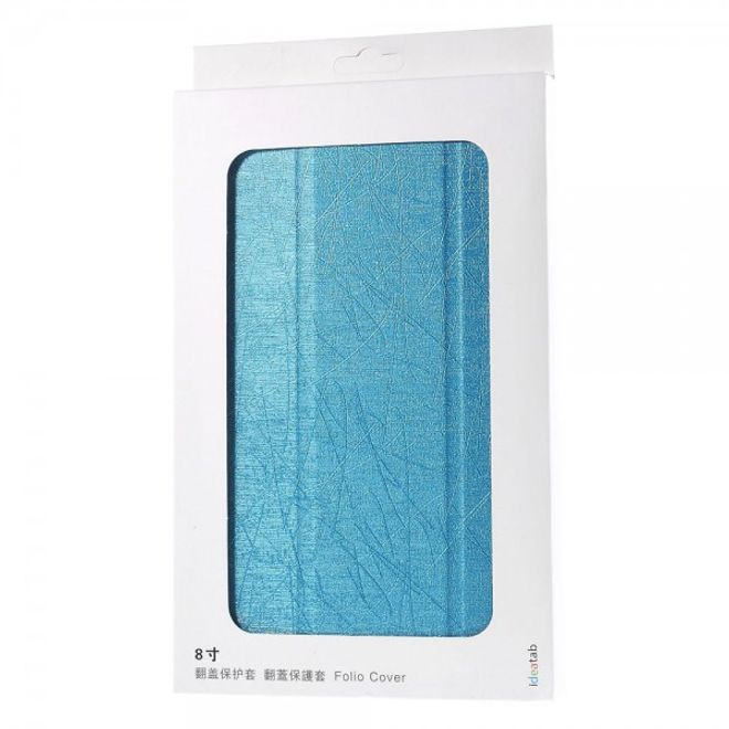Samsung Galaxy Tab A 8.0 (T350) Leder Case mit seidenartiger Textur und Standfunktion - hellblau