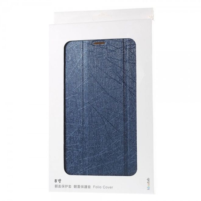 Samsung Galaxy Tab A 8.0 (T350) Leder Case mit seidenartiger Textur und Standfunktion - dunkelblau