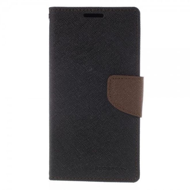 Goospery - Sony Xperia M4 Aqua Hülle - Handy Bookcover - Fancy Diary Series - schwarz/braun
