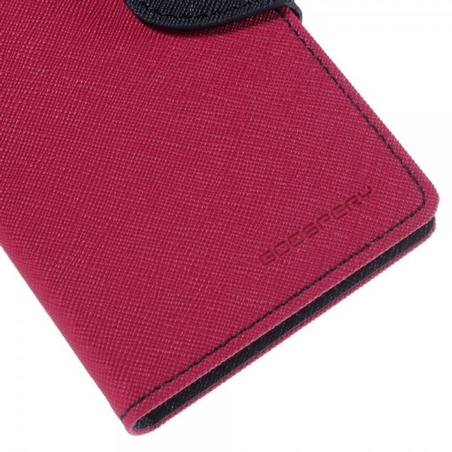 Goospery - Sony Xperia M4 Aqua Hülle - Handy Bookcover - Fancy Diary Series - pink/navy