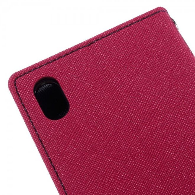 Goospery - Sony Xperia M4 Aqua Hülle - Handy Bookcover - Fancy Diary Series - pink/navy