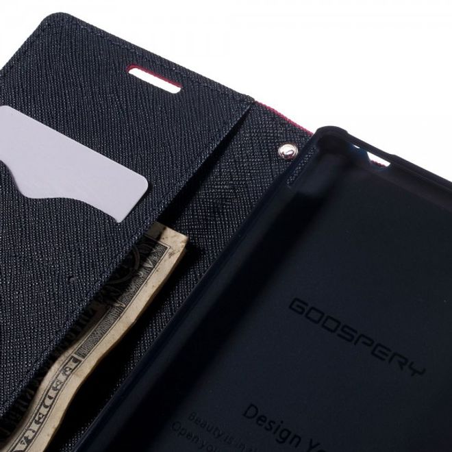 Goospery - Sony Xperia M4 Aqua Hülle - Handy Bookcover - Fancy Diary Series - pink/navy