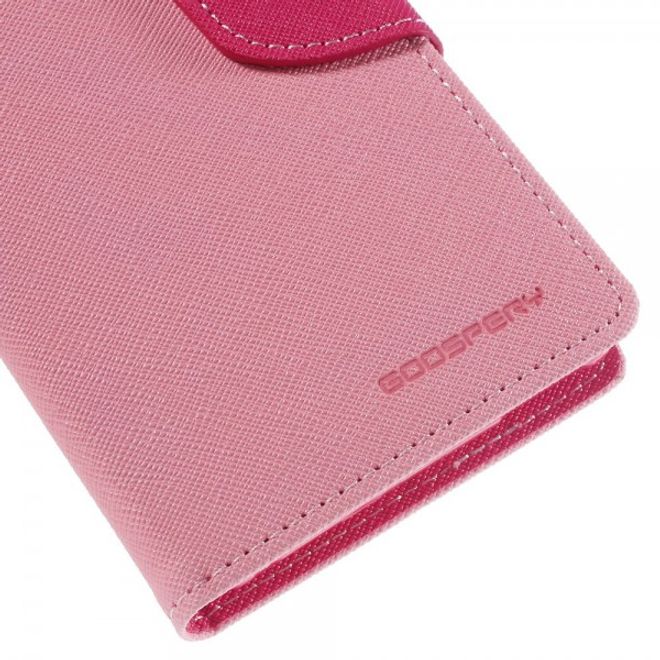 Goospery - Sony Xperia M4 Aqua Hülle - Handy Bookcover - Fancy Diary Series - rosa/pink