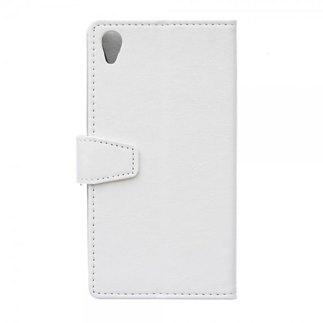 Sony Xperia M4 Aqua Schickes Crazy Horse Leder Case - weiss