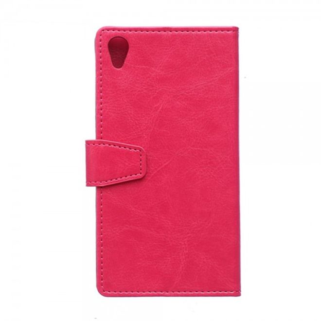 Sony Xperia M4 Aqua Schickes Crazy Horse Leder Case - rosa