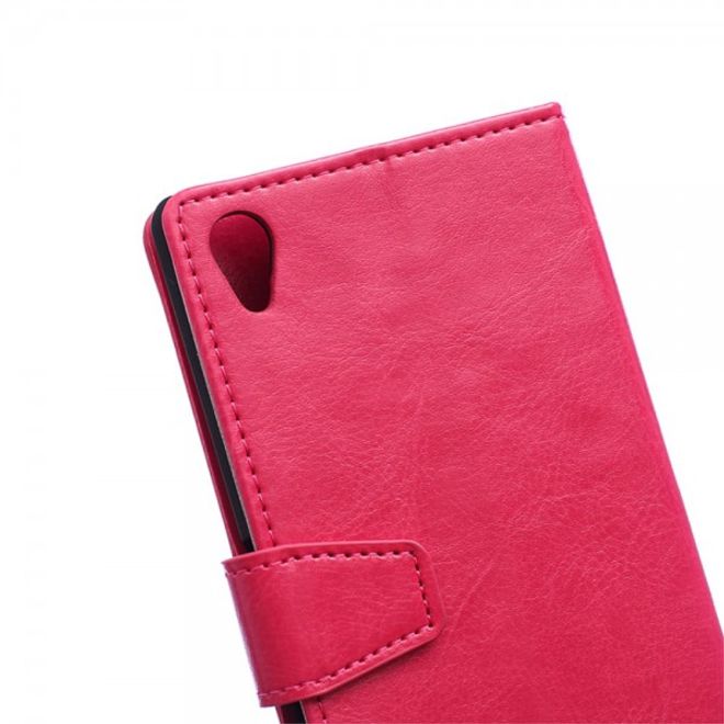 Sony Xperia M4 Aqua Schickes Crazy Horse Leder Case - rosa