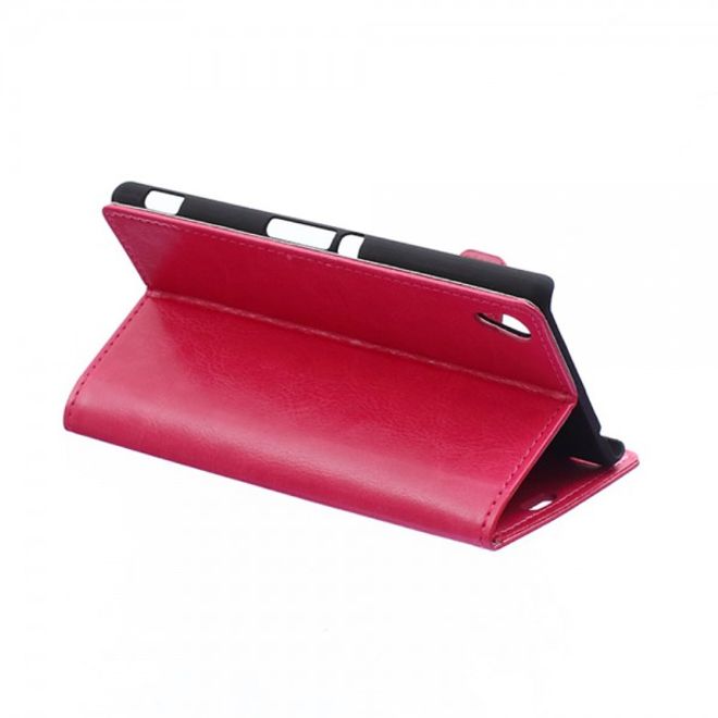 Sony Xperia M4 Aqua Schickes Crazy Horse Leder Case - rosa