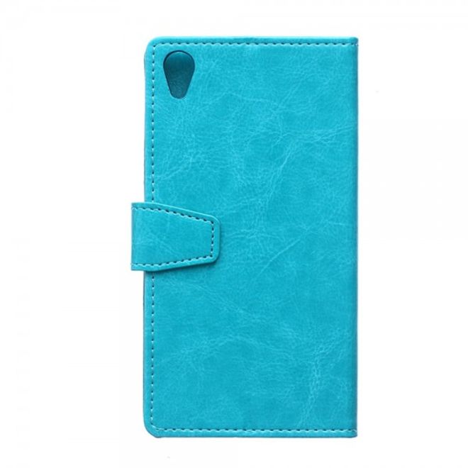 Sony Xperia M4 Aqua Schickes Crazy Horse Leder Case - blau