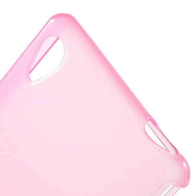 Sony Xperia M4 Aqua Elastisches, leicht glänzendes Plastik Case - rosa