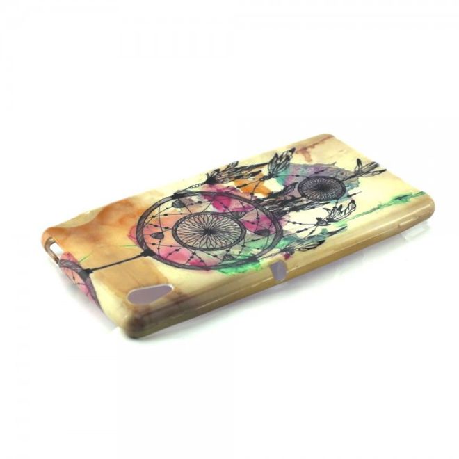 Sony Xperia M4 Aqua Elastisches, leicht glänzendes Plastik Case mit Traumfänger