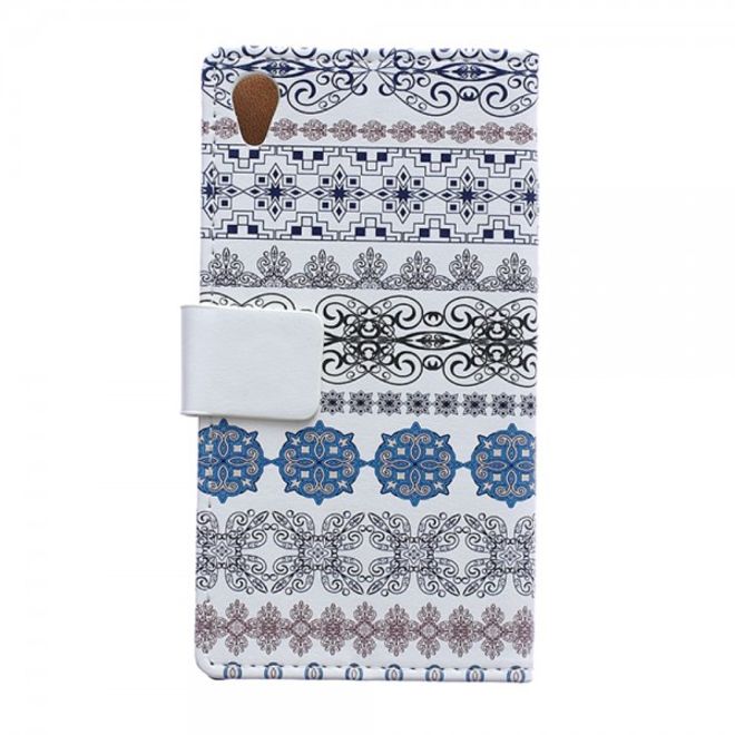 Sony Xperia M4 Aqua Magnetisches Leder Case mit schönem Muster