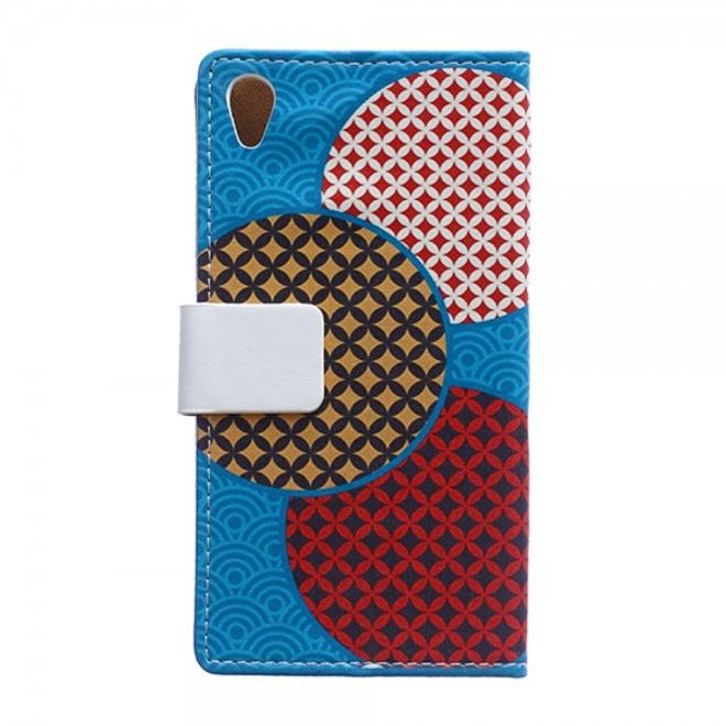 Sony Xperia M4 Aqua Magnetisches Leder Case mit überlappenden Kreisen