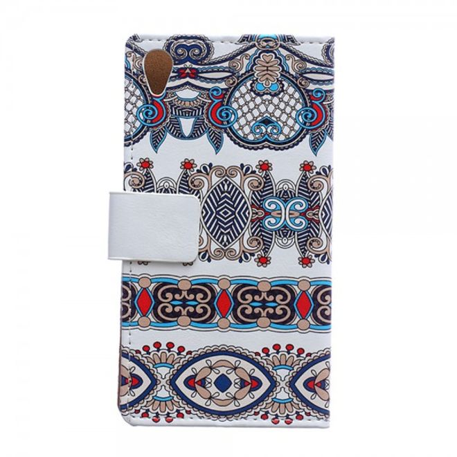 Sony Xperia M4 Aqua Magnetisches Leder Case mit klassischem Muster