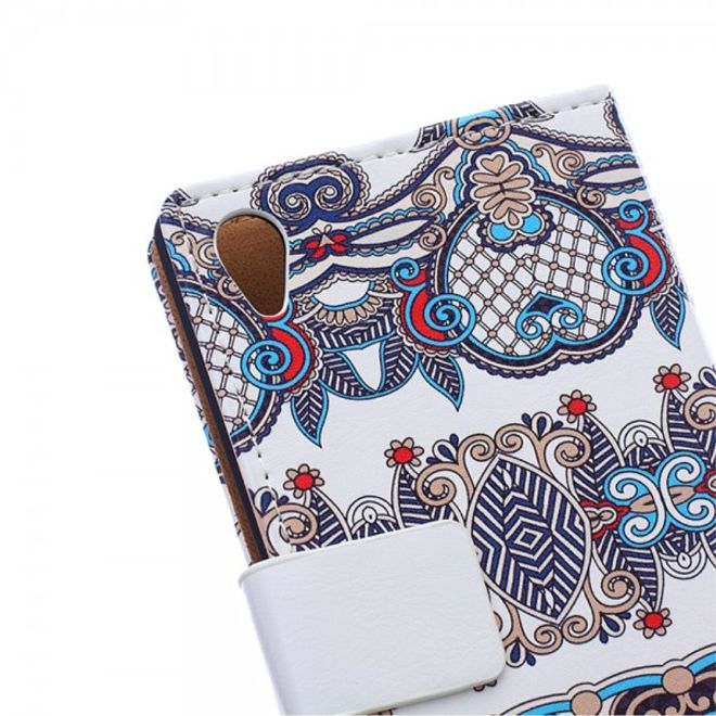 Sony Xperia M4 Aqua Magnetisches Leder Case mit klassischem Muster