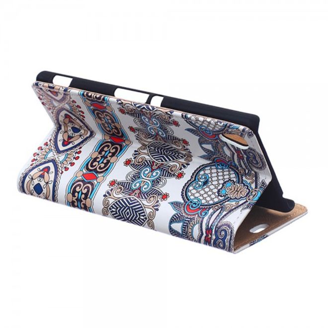 Sony Xperia M4 Aqua Magnetisches Leder Case mit klassischem Muster