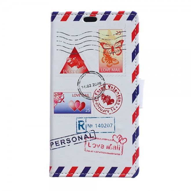 Sony Xperia M4 Aqua Magnetisches Leder Case mit Postkarte