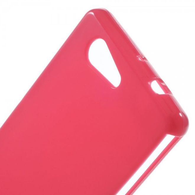 Sony Xperia Z3 Compact Elastisches, leicht glänzendes Plastik Case - rosa