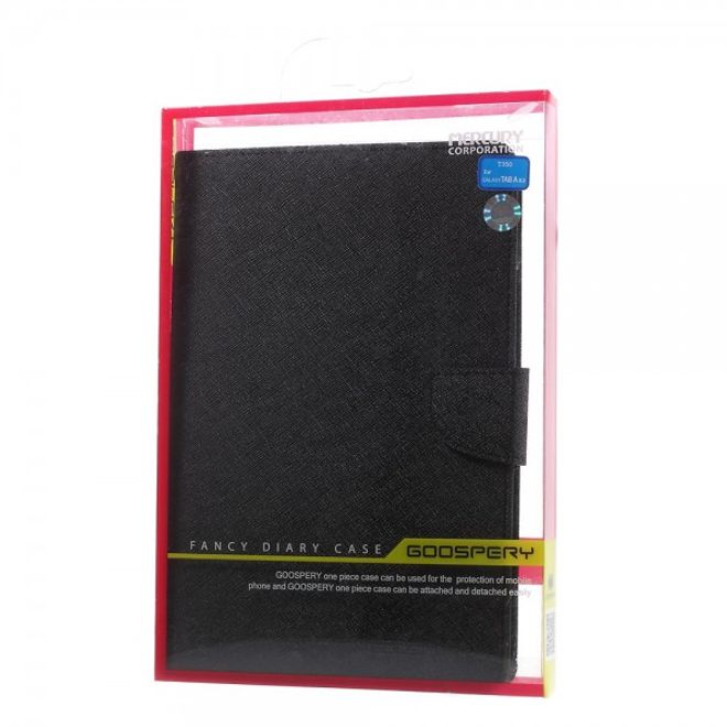 Goospery - Samsung Galaxy Tab A 8.0 (T350) Hülle - Tablet Bookcover - Fancy Diary Series - schwarz