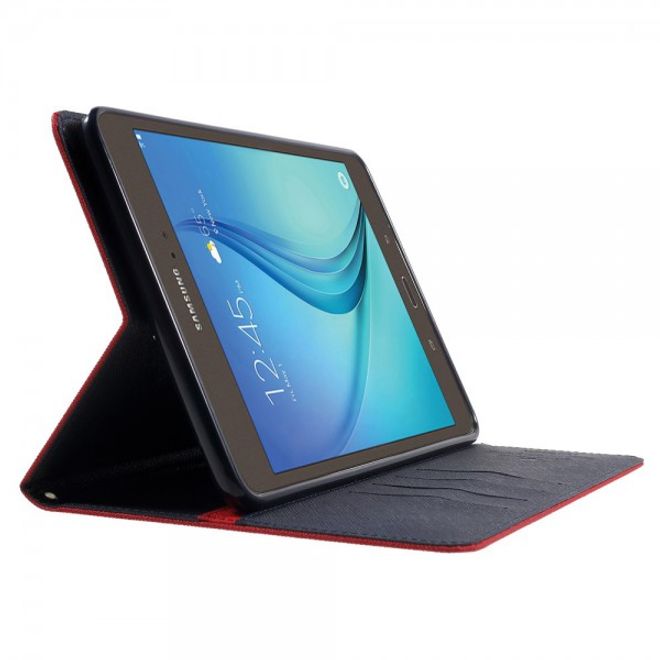 Goospery - Samsung Galaxy Tab A 8.0 (T350) Hülle - Tablet Bookcover - Fancy Diary Series - rot/navy