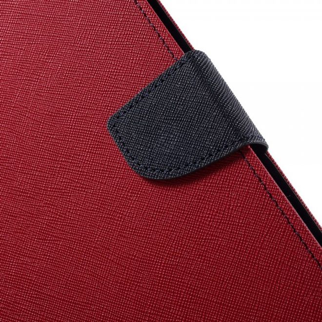Goospery - Samsung Galaxy Tab A 8.0 (T350) Hülle - Tablet Bookcover - Fancy Diary Series - rot/navy