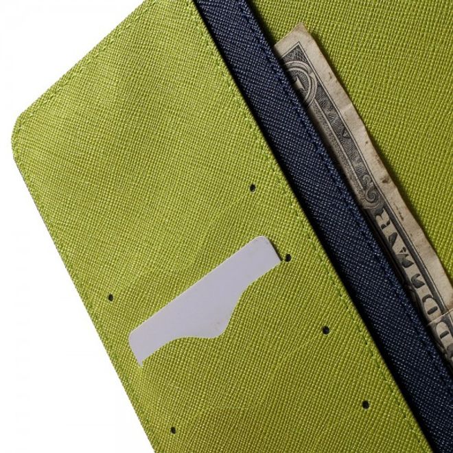 Goospery - Samsung Galaxy Tab A 8.0 (T350) Hülle - Tablet Bookcover - Fancy Diary Series - navy/lime