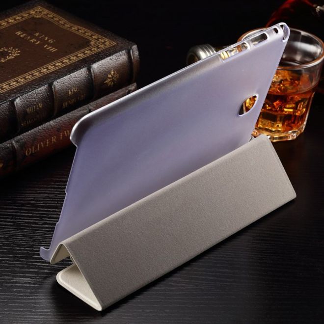 Samsung Galaxy Tab A 8.0 (T350) Faltbares Leder Case mit Textur - weiss