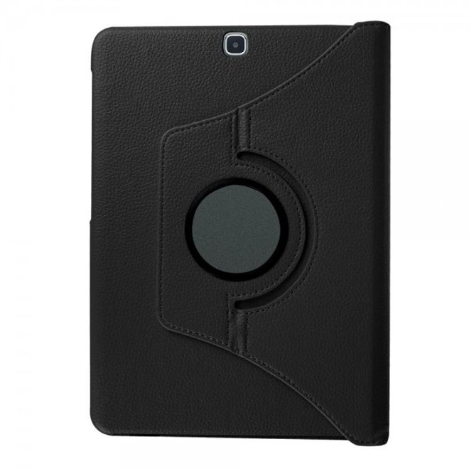 Samsung Galaxy Tab S2 9.7 Rotierbares Leder Case mit Litchitextur - schwarz