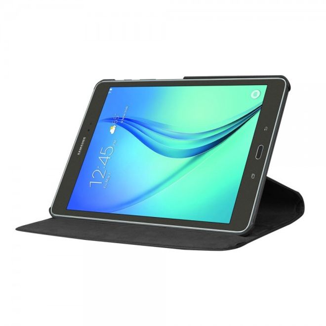 Samsung Galaxy Tab S2 9.7 Rotierbares Leder Case mit Litchitextur - schwarz