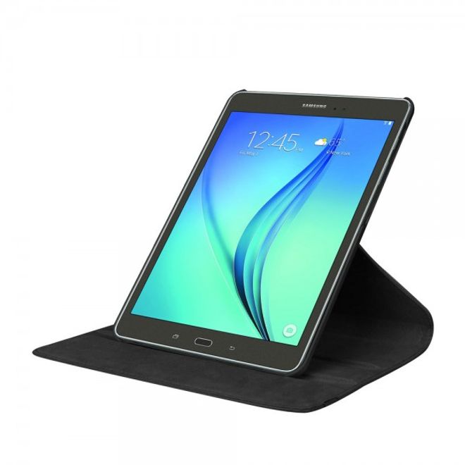 Samsung Galaxy Tab S2 9.7 Rotierbares Leder Case mit Litchitextur - schwarz