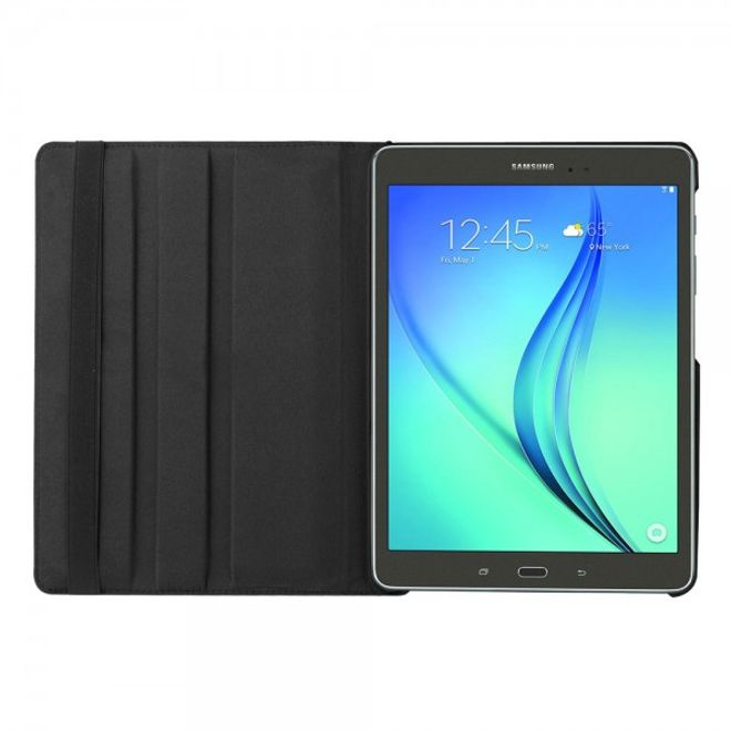 Samsung Galaxy Tab S2 9.7 Rotierbares Leder Case mit Litchitextur - schwarz
