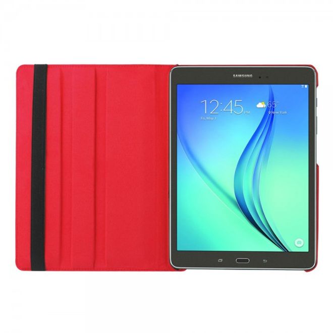 Samsung Galaxy Tab S2 9.7 Rotierbares Leder Case mit Litchitextur - rot