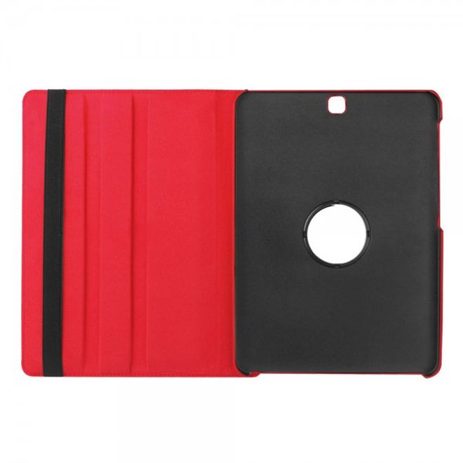 Samsung Galaxy Tab S2 9.7 Rotierbares Leder Case mit Litchitextur - rot