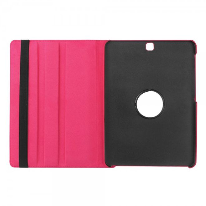 Samsung Galaxy Tab S2 9.7 Rotierbares Leder Case mit Litchitextur - rosa