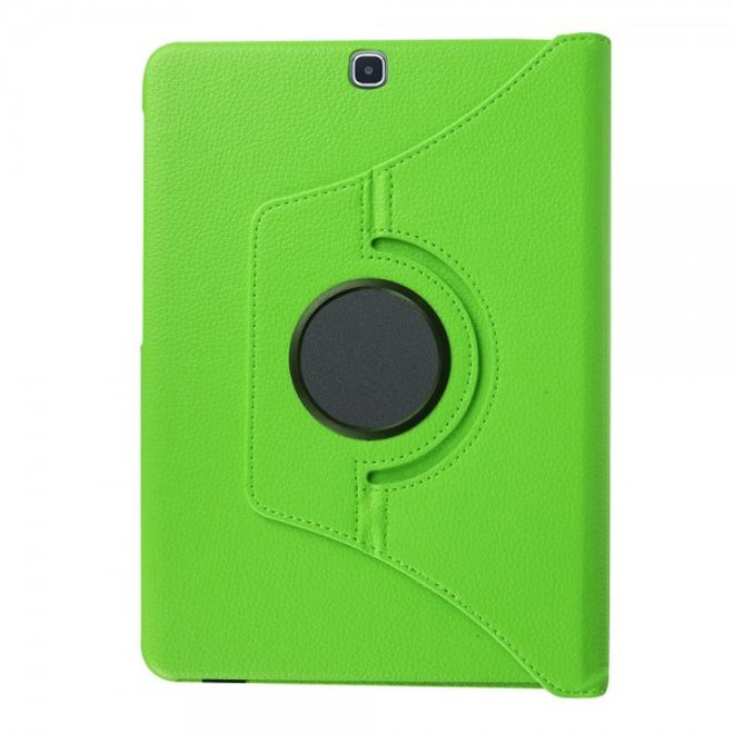 Samsung Galaxy Tab S2 9.7 Rotierbares Leder Case mit Litchitextur - grün