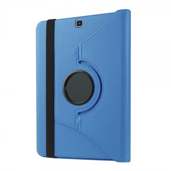 Samsung Galaxy Tab S2 9.7 Rotierbares Leder Case mit Litchitextur - hellblau