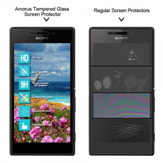 Sony Xperia M2/M2 Dual Schutzfolie aus gehärtetem Glas von Amorus