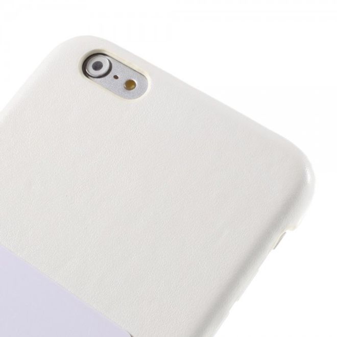 iPhone 6 Plus/6S Plus Roar Korea Hart Plastik Case mit Lederüberzug und Kreditkartenslot - weiss