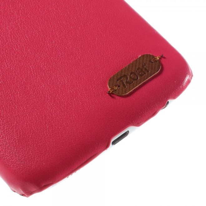 Samsung Galaxy S6 Roar Korea Hart Plastik Case mit Lederüberzug und Kreditkkartenslot - rosa