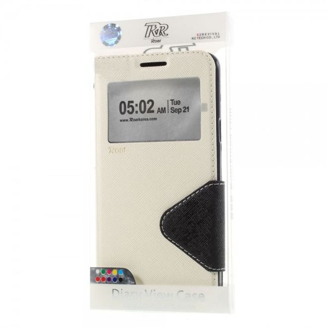 Samsung Galaxy Note 5 Roar Korea Leder Case mit Standfunktion - weiss
