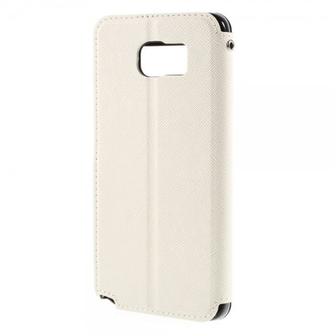 Samsung Galaxy Note 5 Roar Korea Leder Case mit Standfunktion - weiss