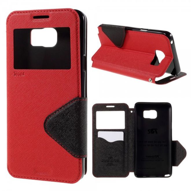 Samsung Galaxy Note 5 Roar Korea Leder Case mit Standfunktion - rot