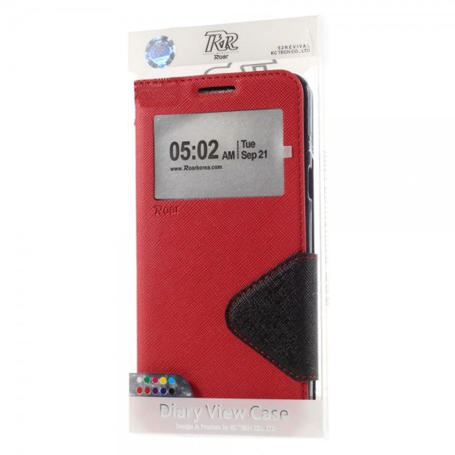 Samsung Galaxy Note 5 Roar Korea Leder Case mit Standfunktion - rot