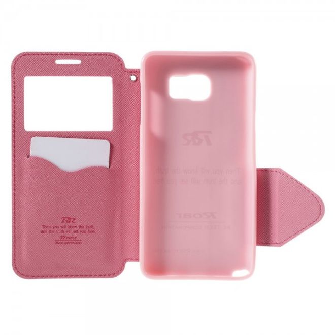 Samsung Galaxy Note 5 Roar Korea Leder Case mit Standfunktion - rosa