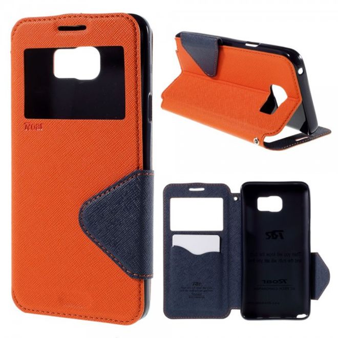 Samsung Galaxy Note 5 Roar Korea Leder Case mit Standfunktion - orange