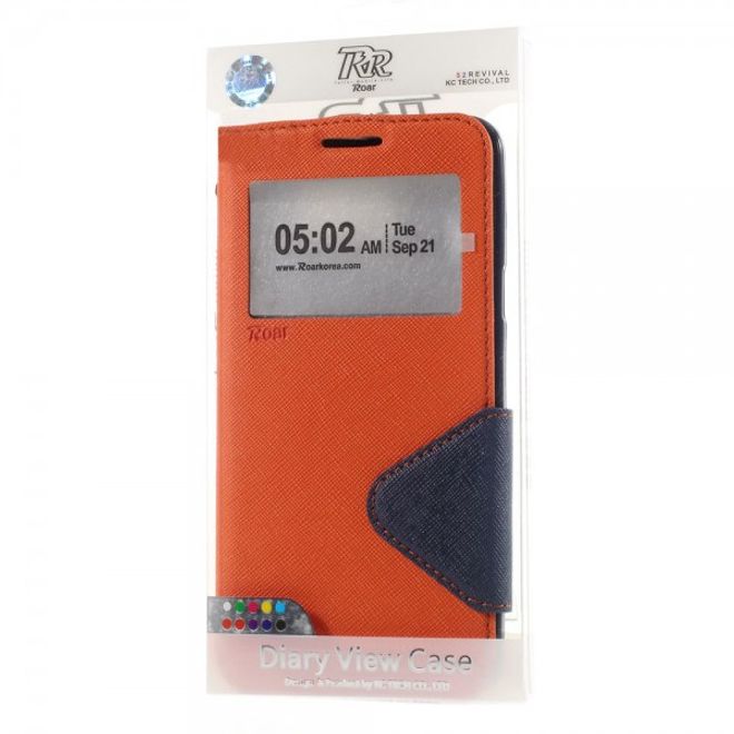 Samsung Galaxy Note 5 Roar Korea Leder Case mit Standfunktion - orange
