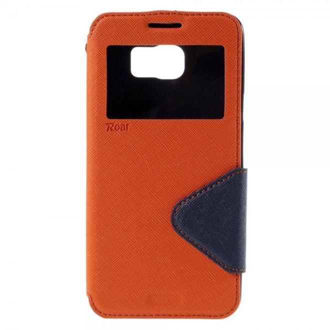 Samsung Galaxy Note 5 Roar Korea Leder Case mit Standfunktion - orange