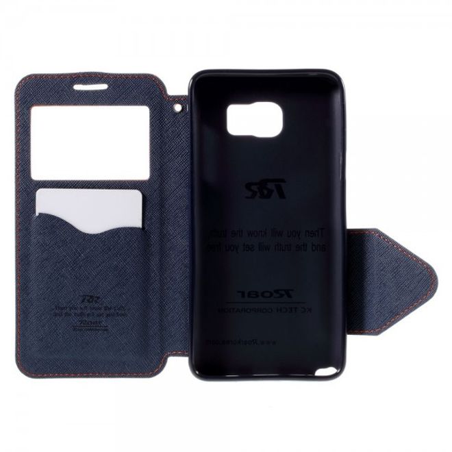 Samsung Galaxy Note 5 Roar Korea Leder Case mit Standfunktion - orange