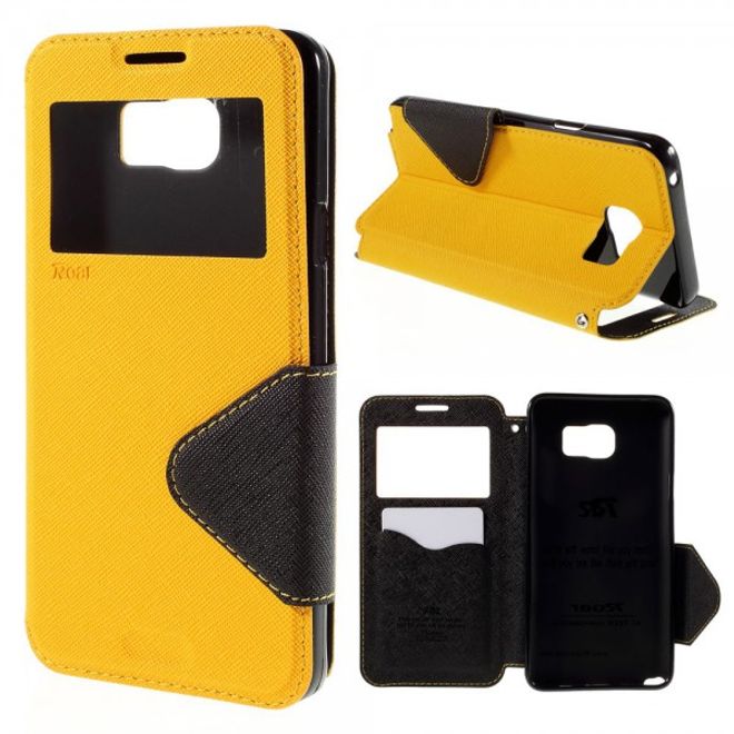 Samsung Galaxy Note 5 Roar Korea Leder Case mit Standfunktion - gelb